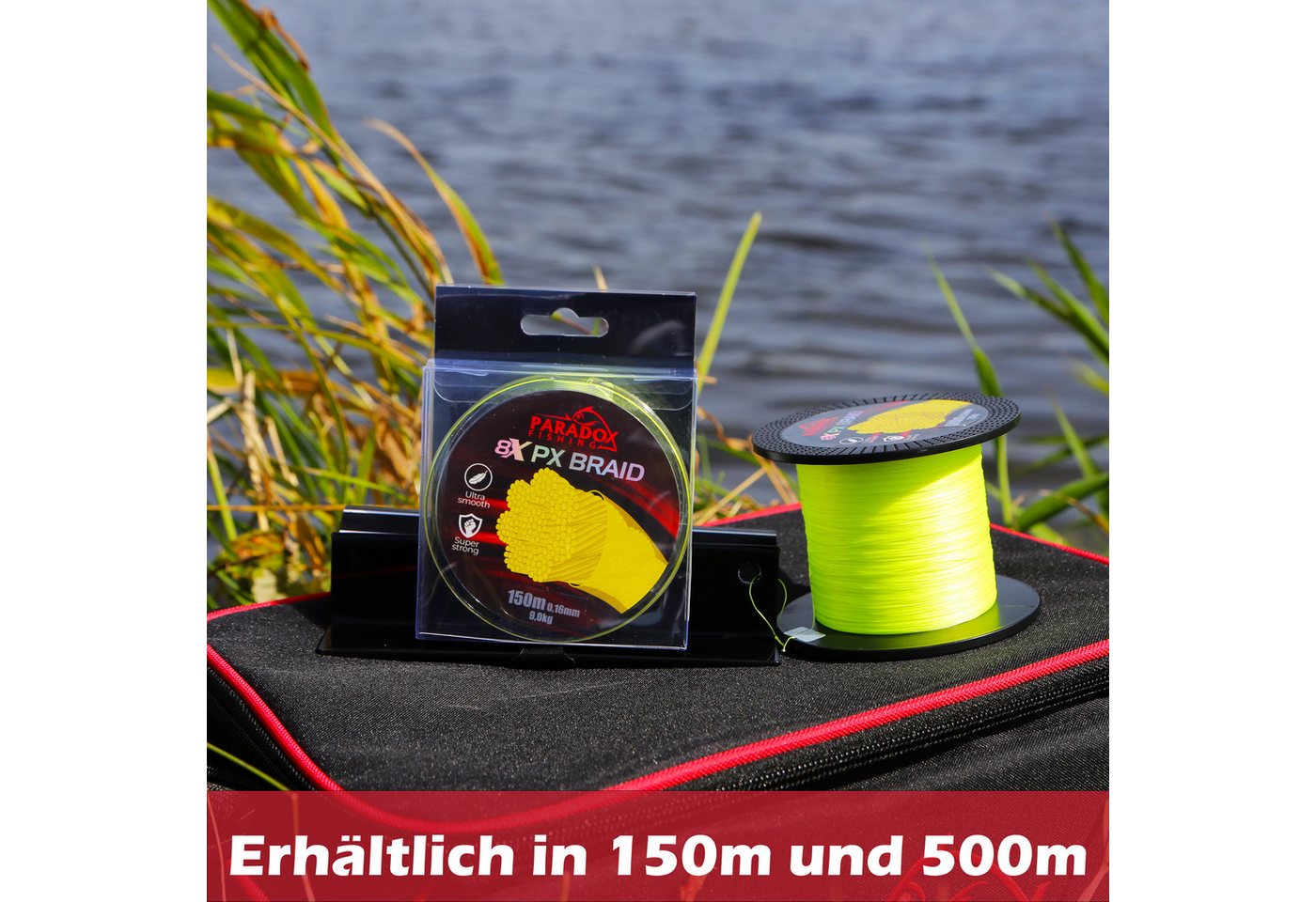 Paradox Fishing Angelschnur 8x geflochten PX, 500 m Länge, -500m Länge, 0,07mm-0,28mm, Chartreuse gelb, 4,6kg-18,5kg Bild 5