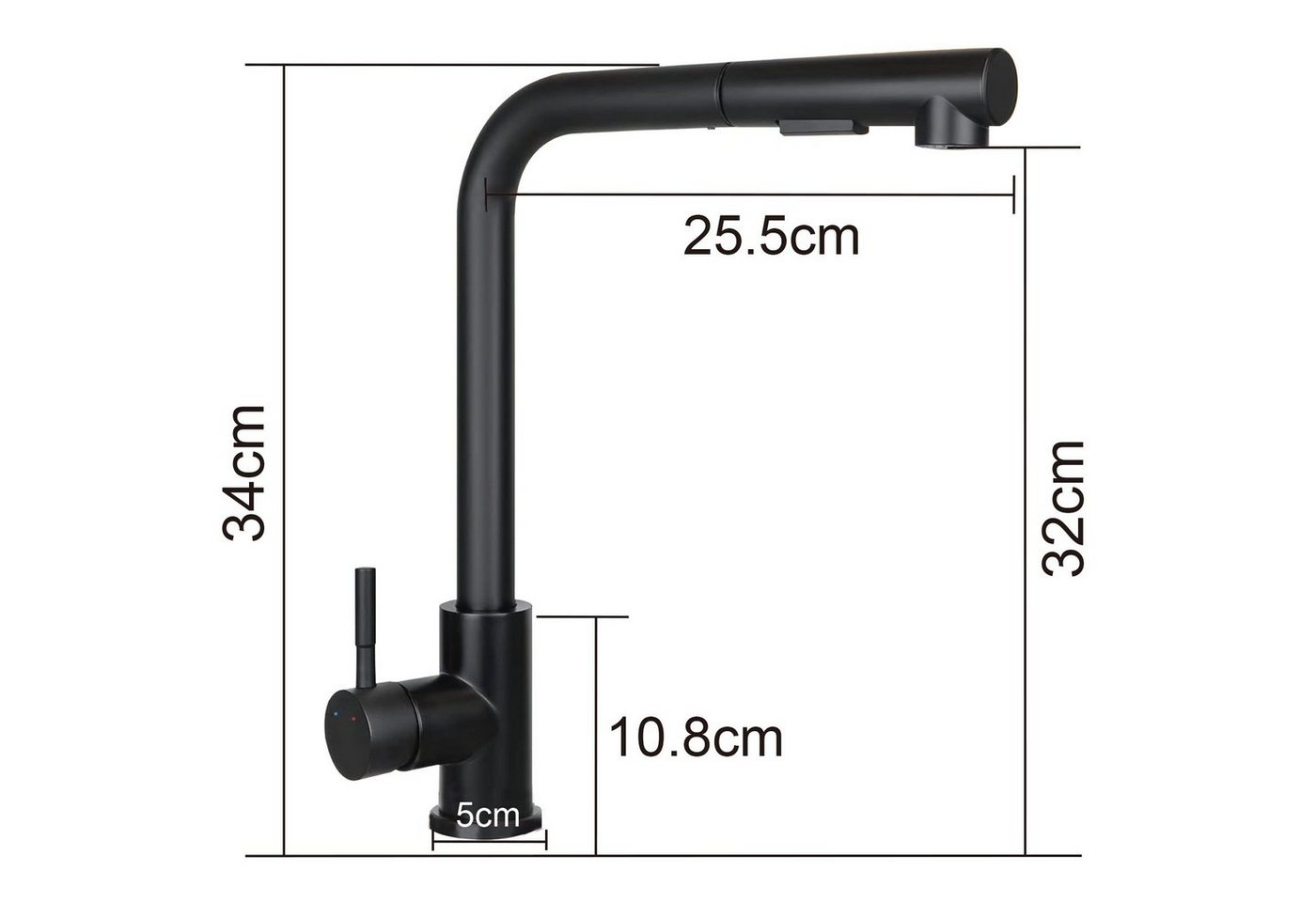ZMH Küchenarmatur Ausziehbar mit Brause Mischbatterie mit 2 Strahlarten Kitchen (Set, 1. Waschtischarmatur 2. Schwerkraft Kugel 3. Schlauch(60CM) 360° Drehbar, Mit Brause, ausziehbare Brause Bild 4