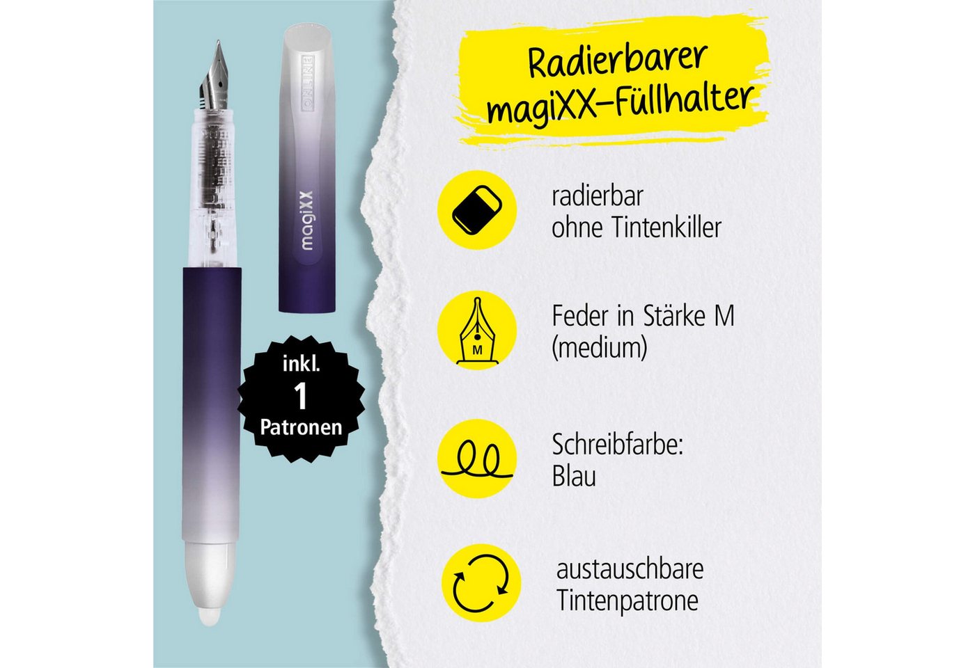 Online Pen Füller ONLINE Patronenfüller MagiXX radierbar Stärke M lavender Bild 3