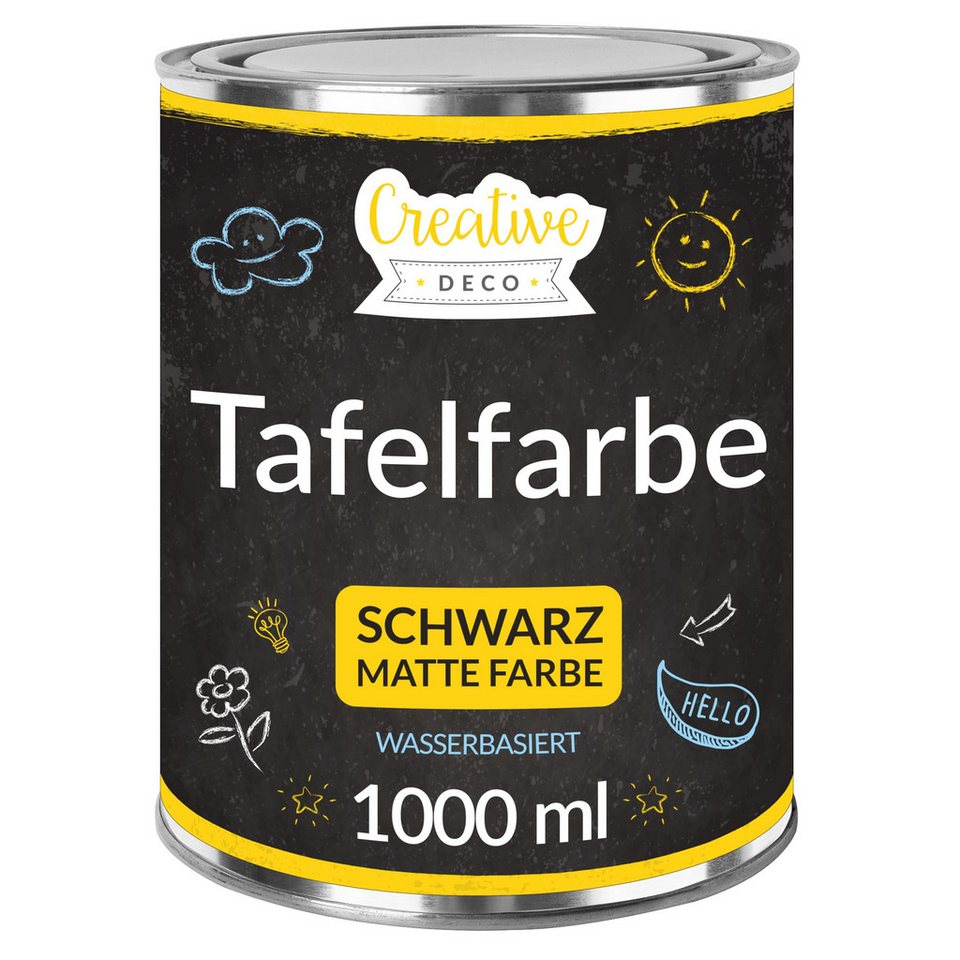 Creative Deco Wandfarbe Schwarz Wandfarbe Tafelfarbe 1000ml Bild 4