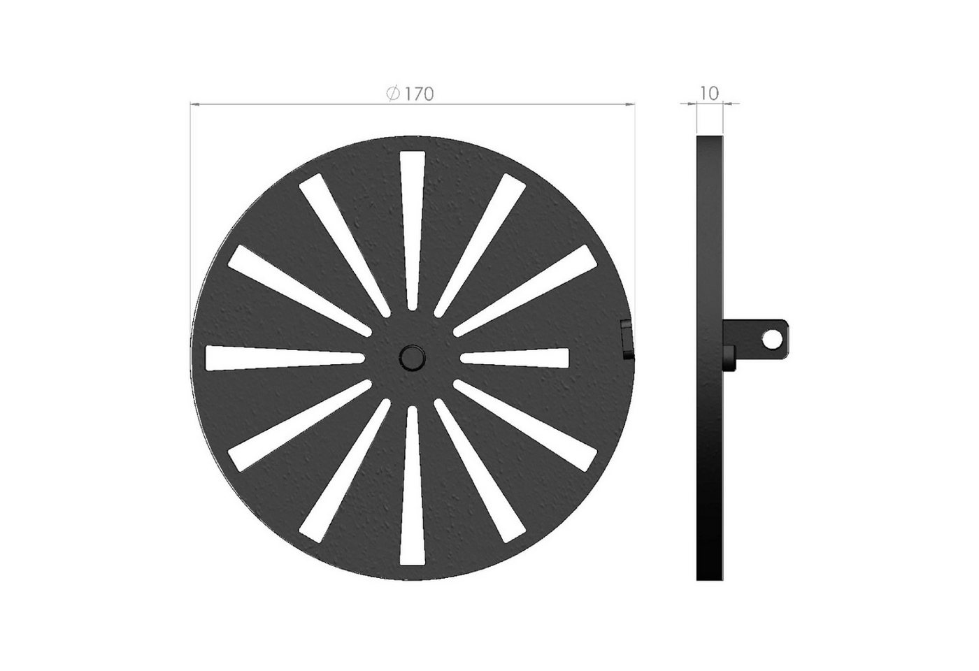 Feuerfest 123 GmbH Grillrost Kaminrost / Ascherost Ø 170x10mm passend für Hase **, feuerfest & hitzebeständig - passgenau gefertigt in Deutschland