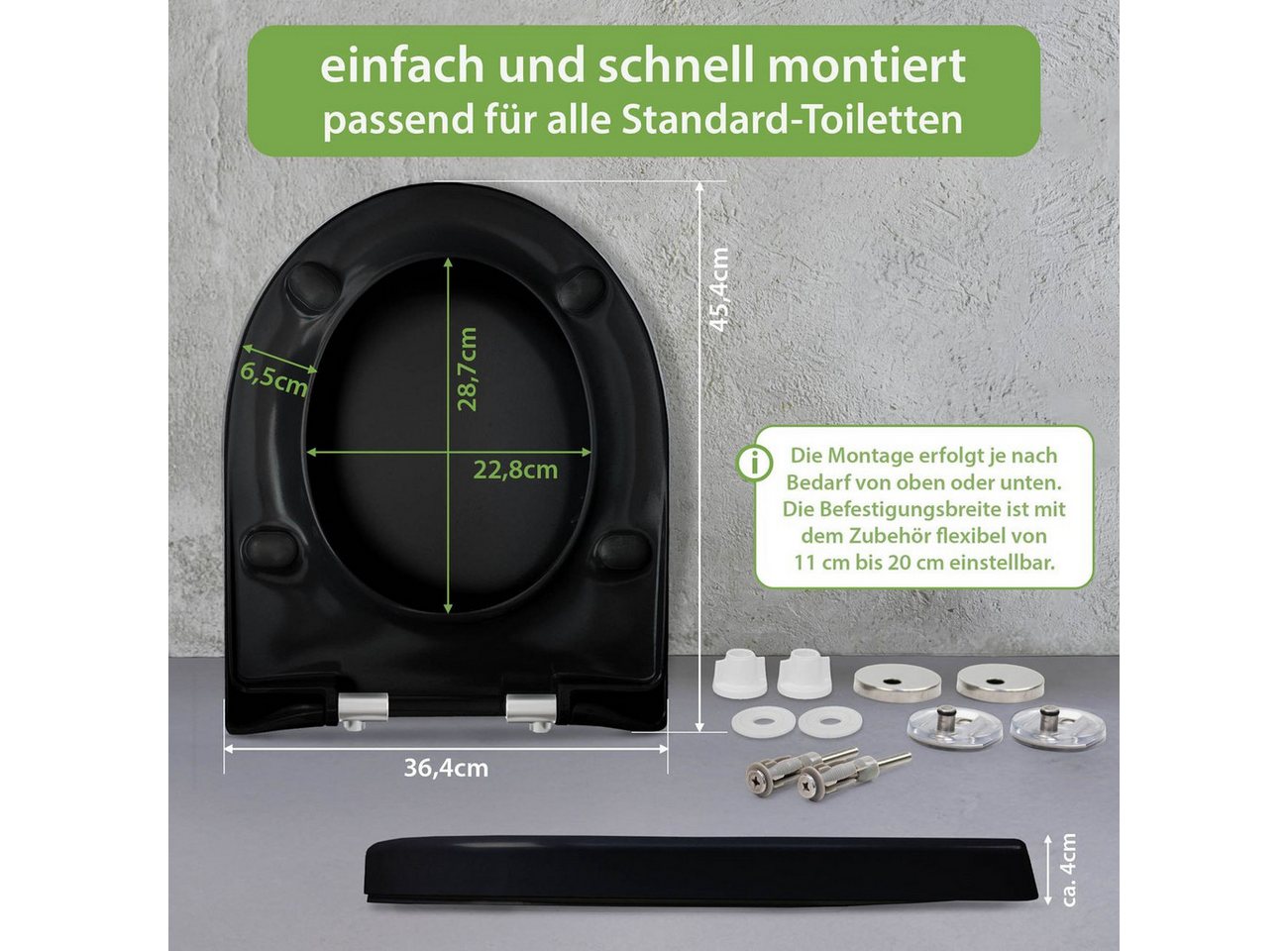 banjado WC-Sitz Premium D-Form mit Absenkautomatik Motiv Funky Town (umweltfreundliches Material, Softclose Absenkautomatik), 45 x 36,4 x 4 Bild 3
