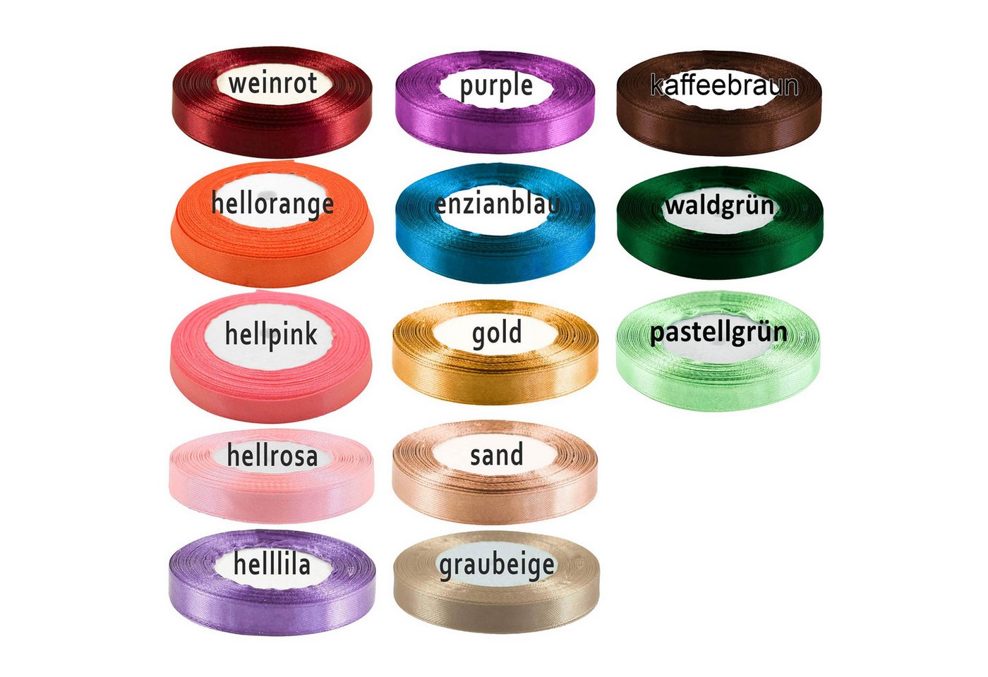 maDDma Satinband 22,5m Satinband 10mm Dekoband Geschenkband Schmuckband, weiß Bild 3