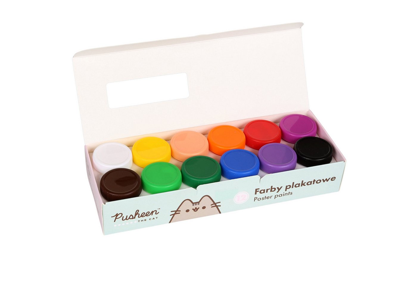 Pusheen Plakatfarbe Pusheen Plakatfarben zum Malen, für Schule 12 FARBEN 20ml in Gläsern Bild 4