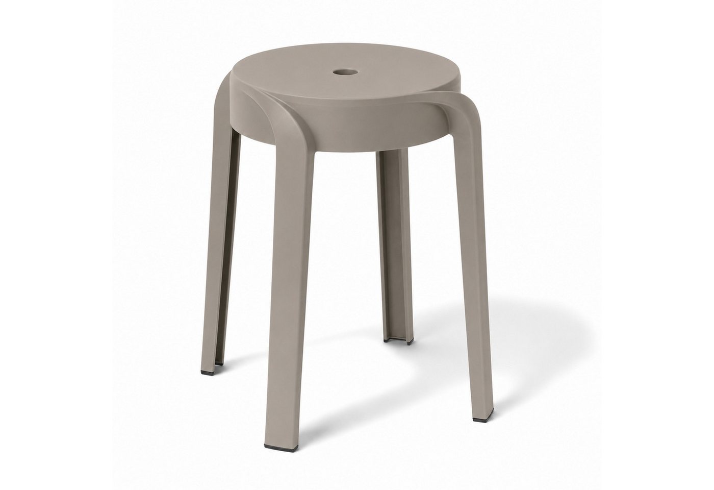 Mojawo Fußhocker Kunststoff-Hocker Taupe stapelbar leichter Sitzhocker Innen & Außen Bild 5