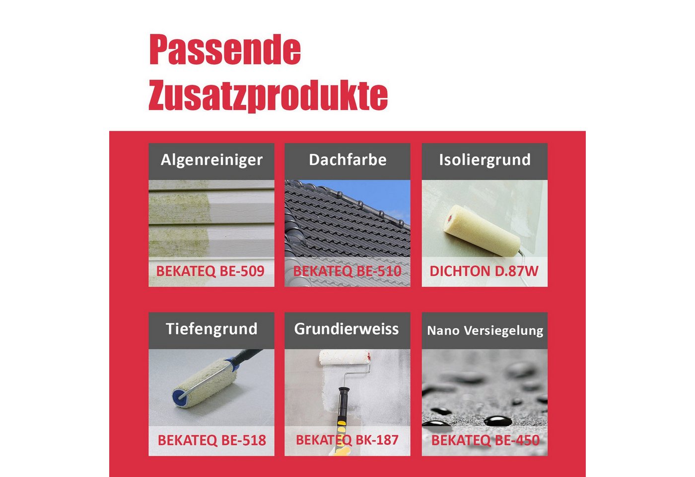 DICHTON Fassadenfarbe D.67W Nano Fassadenfarbe mit Abperleffekt, Silikonharz Fassadenschutz Wandfarbe mit Abperleffekt
