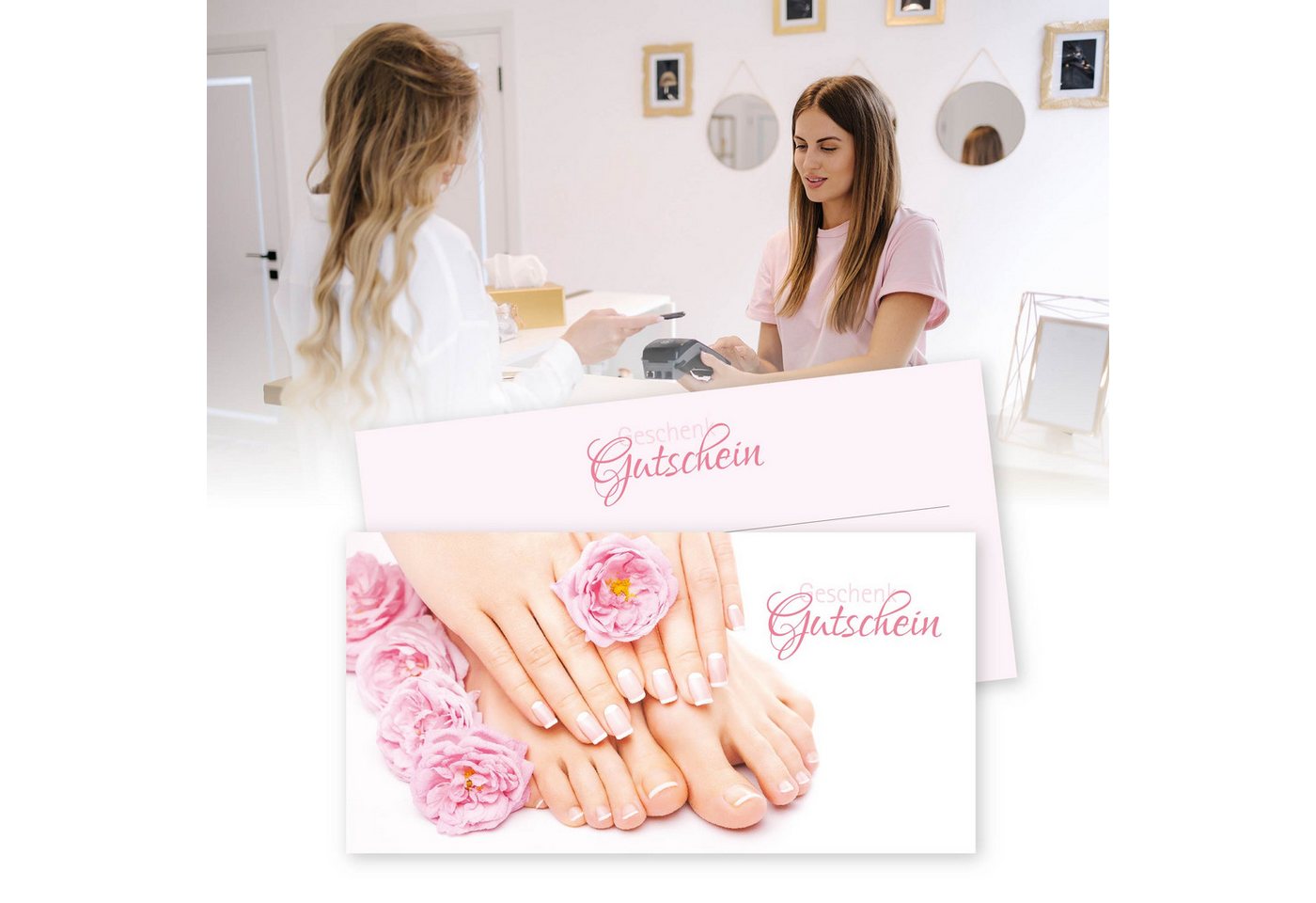 cosmeticPlus Geschenkkarte 50 Nagelstudio Gutscheinkarten für Maniküre & Nail Art (zum Verkaufen), made in Germany Bild 3