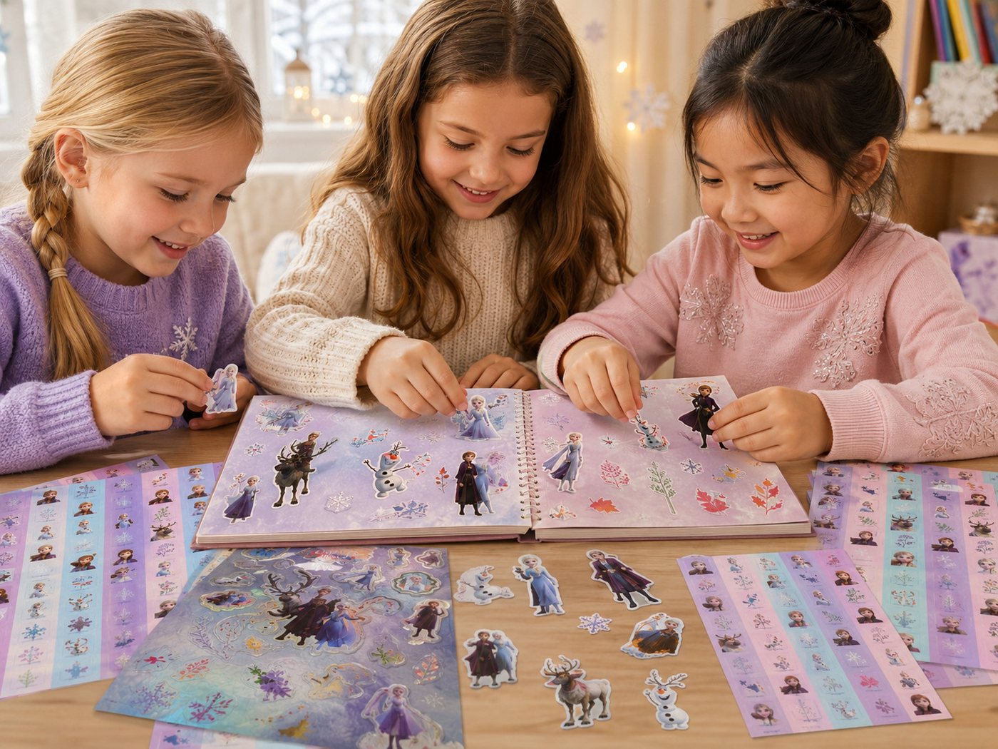 Disney Sticker Frozen II Sticker Fun Set mit 8 Blatt, ca. 24 x 18 cm Motive XL, (Set 1-tlg), 8 Stickerbögen für Basteln, Sammeln, Dekorieren und Verschenken im Set