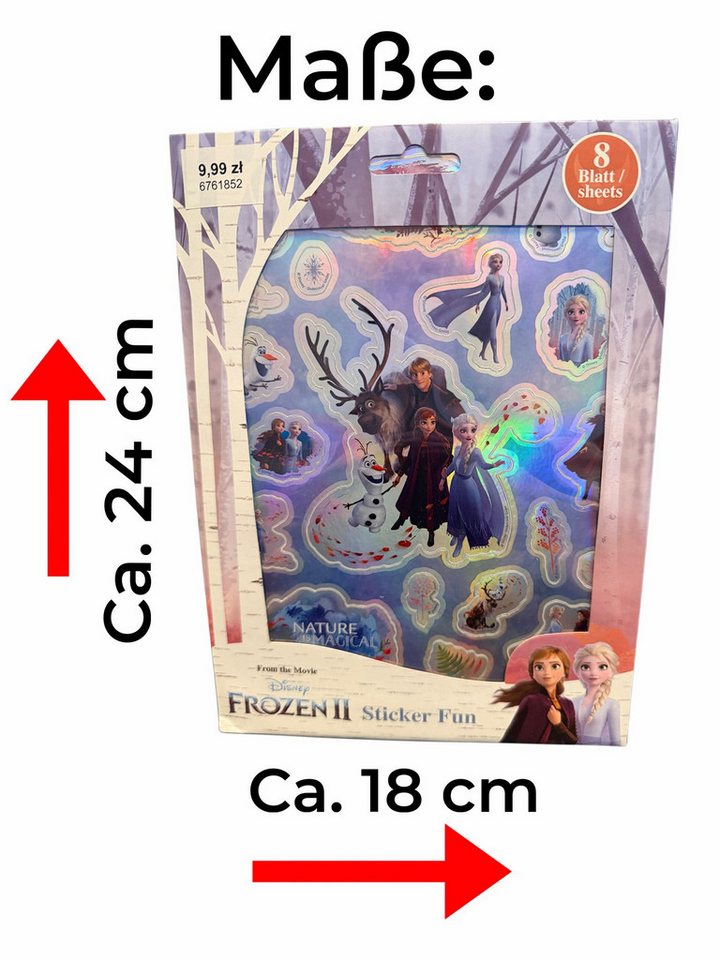 Disney Sticker Frozen II Sticker Fun Set mit 8 Blatt, ca. 24 x 18 cm Motive XL, (Set 1-tlg), 8 Stickerbögen für Basteln, Sammeln, Dekorieren und Verschenken im Set Bild 5