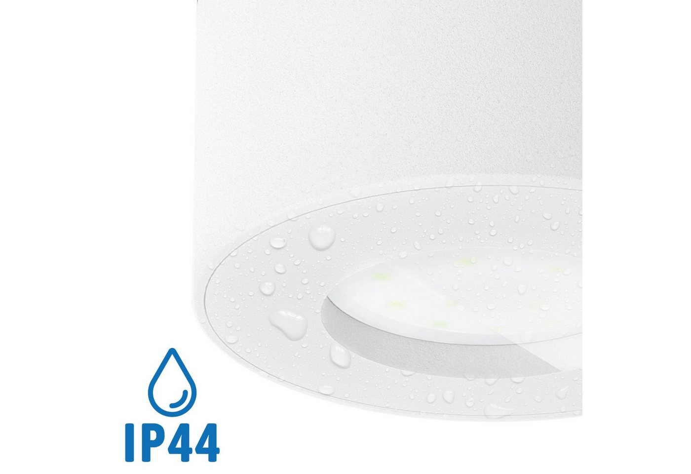 SSC-LUXon LED Aufbaustrahler CELI-1 Aufbauspot fuer Bad & Aussen IP44 in weiss mit LED Modul 4W, Neutralweiß Bild 3