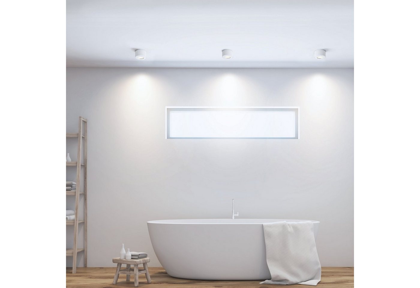 SSC-LUXon LED Aufbaustrahler CELI-1 Aufbauspot fuer Bad & Aussen IP44 in weiss mit LED Modul 4W, Neutralweiß Bild 5