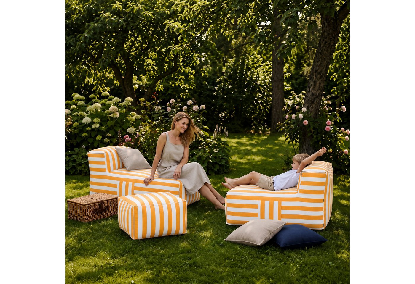 Muffo Gartenlounge-Set SOFT SET 2, (Set), mit Schaumstoffgranulat-Füllung, wasserabweisend, UV-beständig Bild 3
