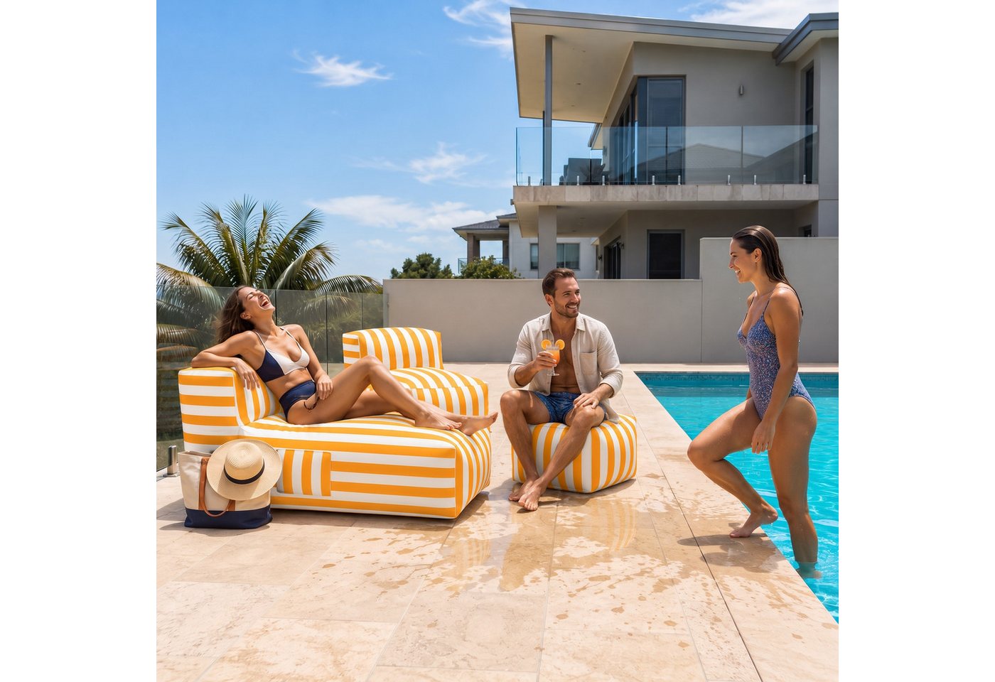 Muffo Gartenlounge-Set SOFT SET 2, (Set), mit Schaumstoffgranulat-Füllung, wasserabweisend, UV-beständig Bild 5