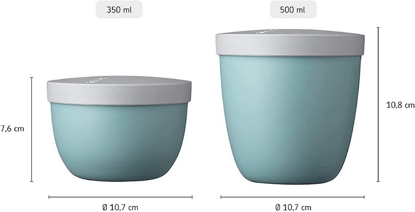Mepal Lunchbox Snackpot Duo Pack Ellipse für Lebensmittelaufbewahrung, 2er Set, Tiefkühltauglich, spülmaschinenfest, Nordic Blue Bild 5