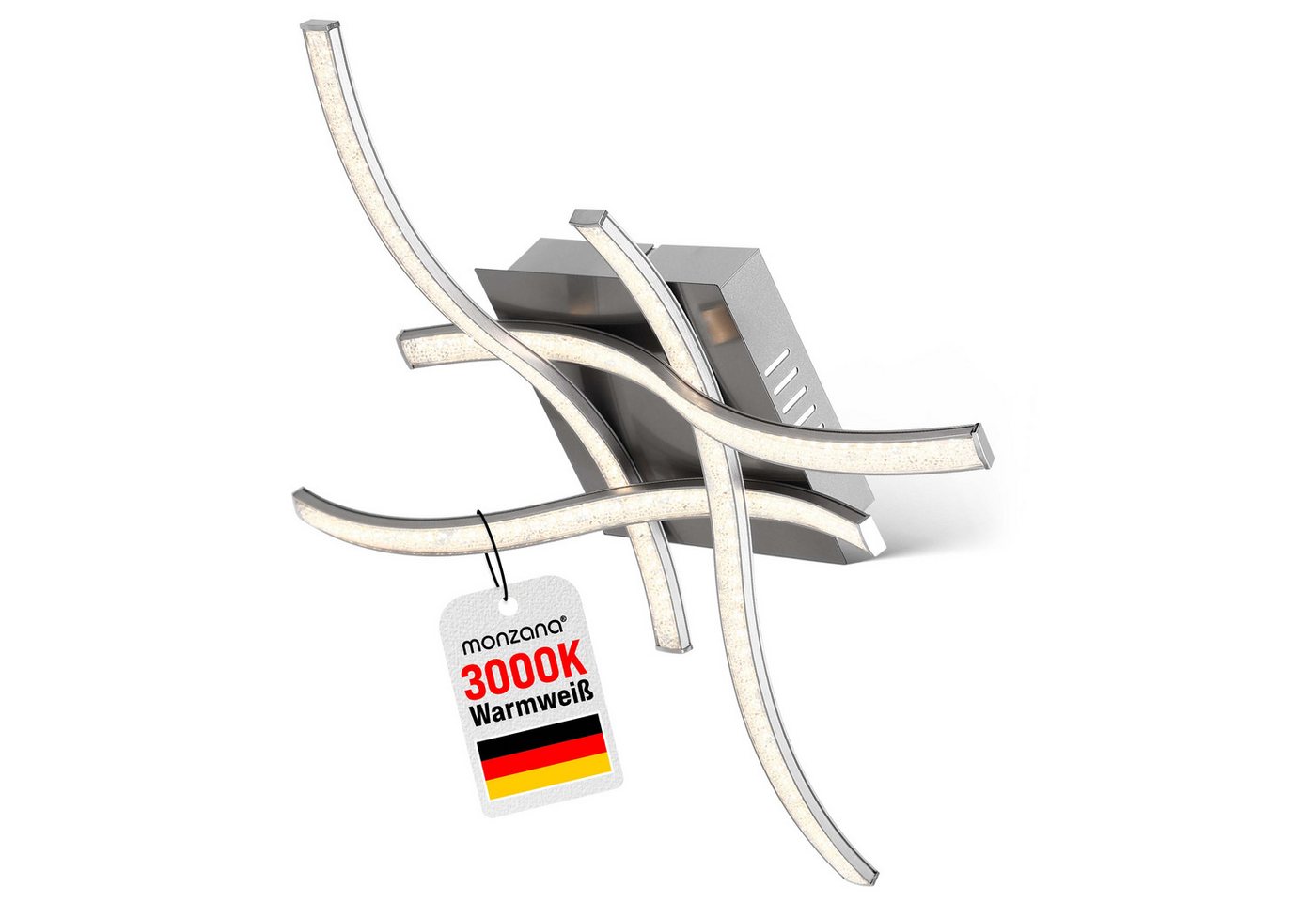 monzana Deckenleuchte Tigull, Modell "Tigull", LED 4 flammig warmweiß Silber Deckenlampe Deckenstrahler Wohnzimmer Bild 4