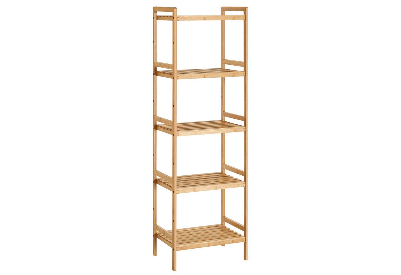 SONGMICS Badregal Küchenregal, Bücherregal, Standregal, Leichter Bambus, Bambus Regal mit 5 Ablagen, 45 x 31,5 x 142 cm