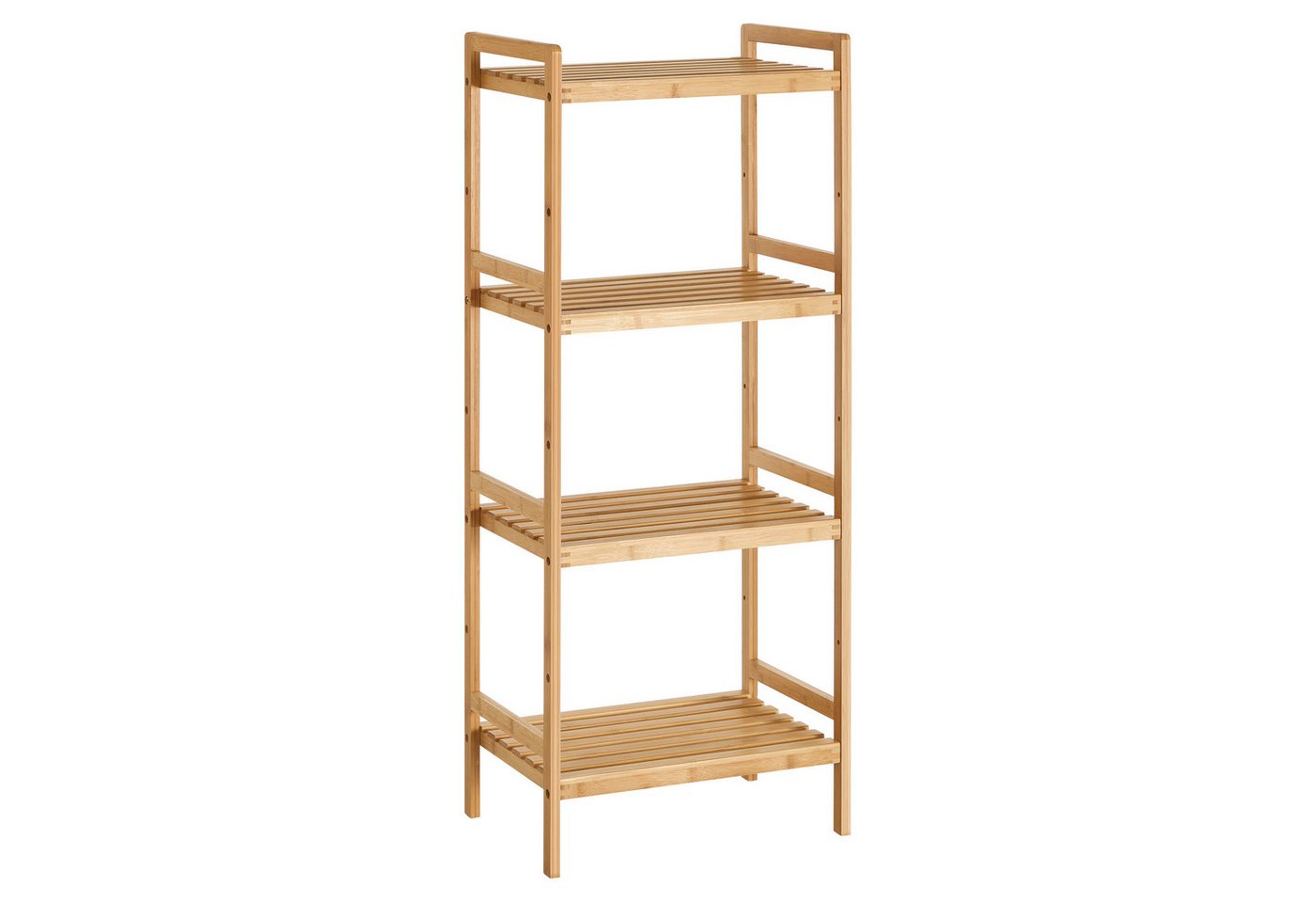 SONGMICS Badregal Bambusregal, freistehendes Küchen-, Bad- und Bücherregal, 4 Ablagen, 31,5 x 45 x 111 cm, für Bad, Küche, Wohnzimmer Bild 3
