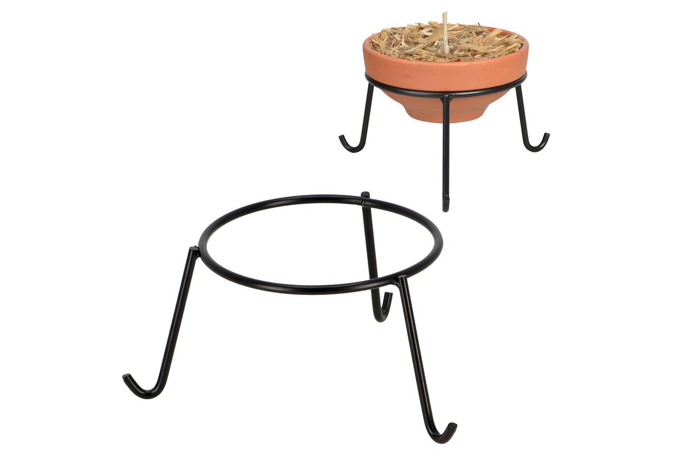 esschert design Feuerschale Niedriger Ständer für den Feuertopf FF124 15x15x10 cm schwarz Metall