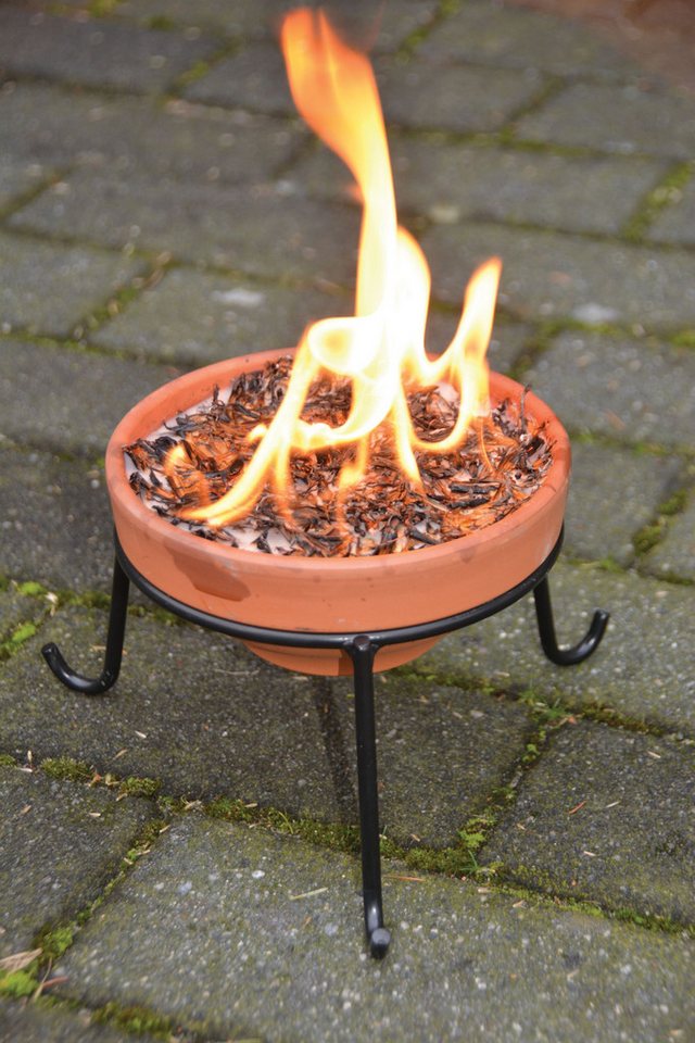 esschert design Feuerschale Niedriger Ständer für den Feuertopf FF124 15x15x10 cm schwarz Metall Bild 3
