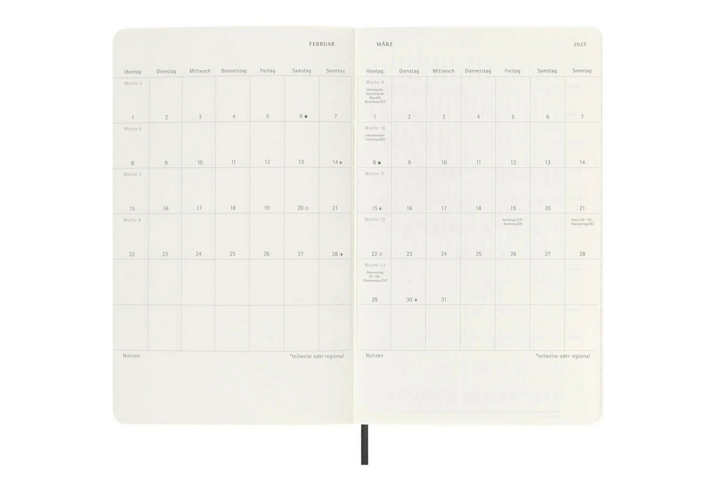 MOLESKINE Taschenkalender Moleskine 12 Monate Wochen Notizkalender Deutsch 2027, Large/A5, 1... Bild 5