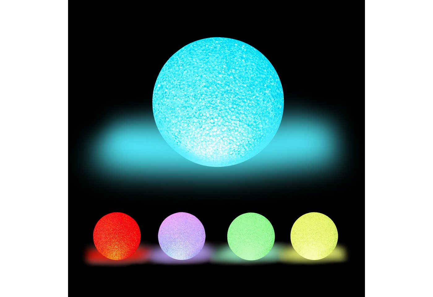 relaxdays LED Kugelleuchte 2 x LED Kugelleuchte mit Farbwechsel, Stimmungsvoller Farbwechsel und funkelnder Glitzereffekt, LED, Blau, Gelb, Rot, Lila, Grün Bild 4