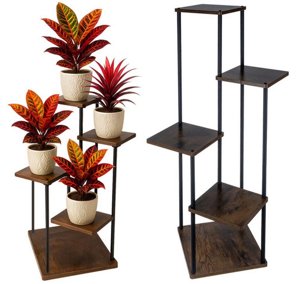 Ruhhy Standregal Dekoregal Blumenständer Standregal, Spar-Set 1-tlg., Konstruktion trägt bis zu 75 kg (unten 25 kg, übrige je 12,5 kg)