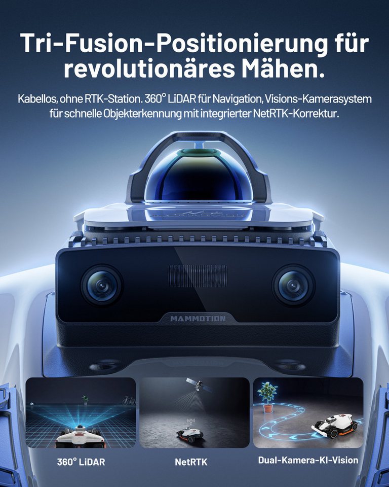 Mammotion Rasenmähroboter LUBA 3 AWD 5000 mit Garage, bis 5000 m² Rasenfläche, (360° LiDAR+NetRTK+KI Vision), Allradantrieb, Auto-Kartierung, 80% Steigung, 4G Moudel, APP Bild 5