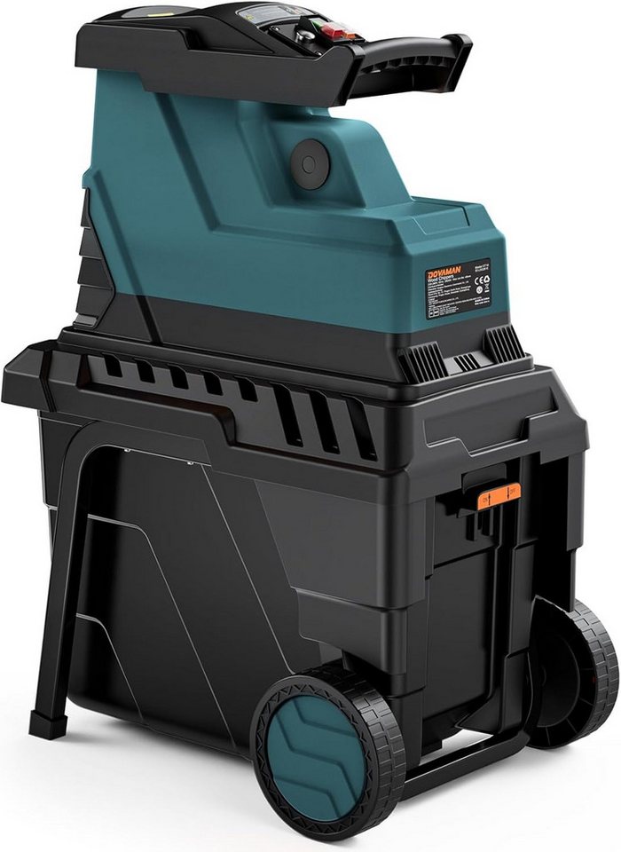 DOVAMAN Häcksler 2800 W Bürstenlosem Motor 45 mm Aststärke Elektrisch 50L, Robuste Auffangbox Bild 3