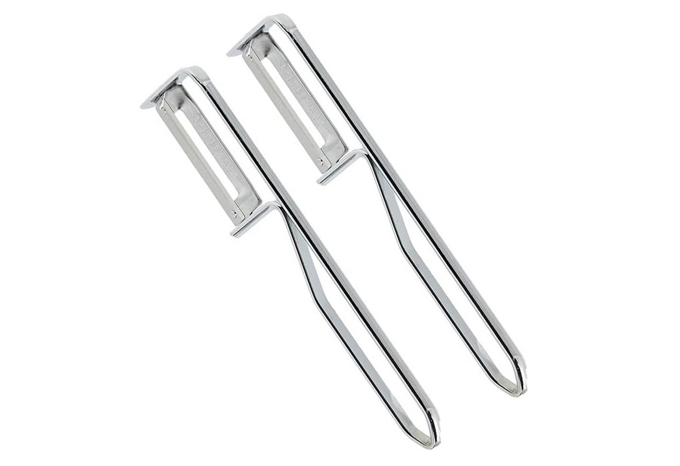 FACKELMANN Spargelschäler Universal-Sparschäler 2er Set, ideal für Spargel, Obst und Gemüse, Edelstahl, silber, Pendelschäler Bild 2