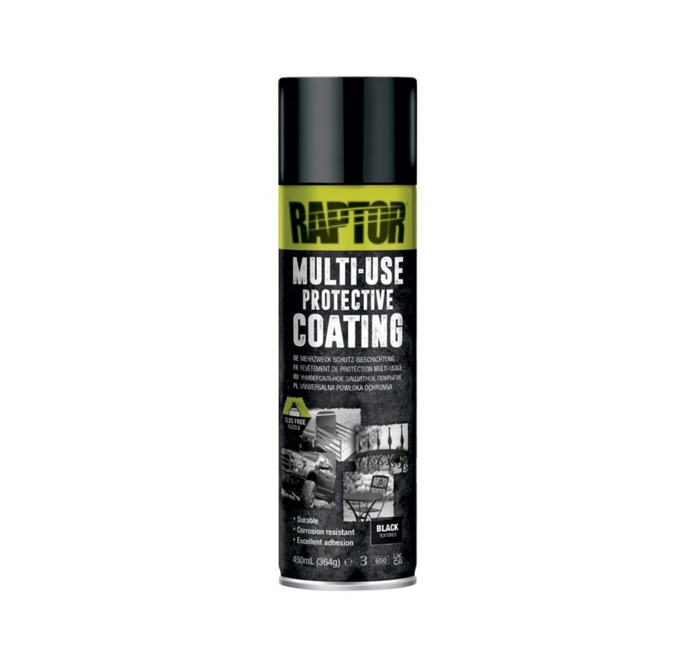 U-POL Sprühlack Raptor MULTI-USE, 1K Schutzlack Spray, kratzfeste Oberfläche, 450ml