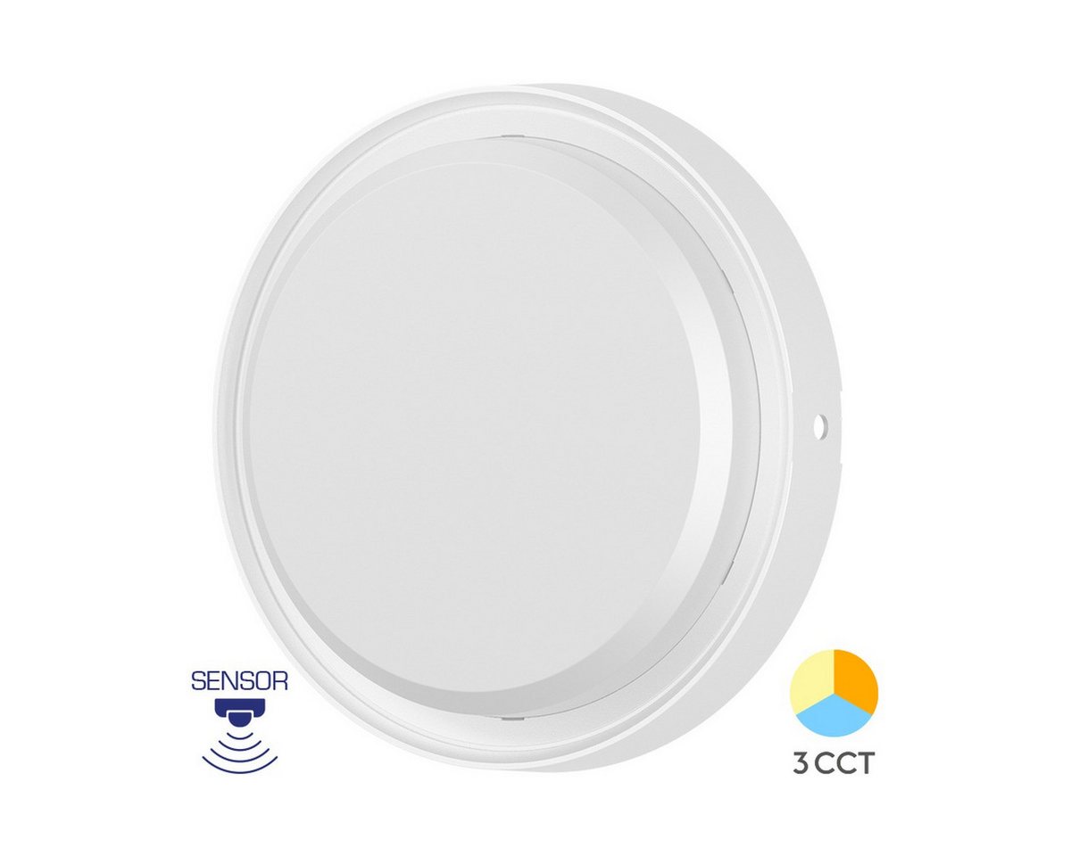 Braytron LED Deckenleuchte Wandleuchte mir Bewegungsmelder Außenbereich 3CCT 2020 Lumen, LED fest integriert, Neutralweiß, Kaltweiß, Warmweiß, Energieeffizient, Flimmerfrei, Langlebig, Spritzwassergeschützt, 3CCT Bild 2