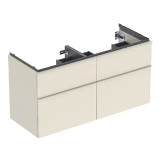 Geberit Doppelwaschtisch-Unterschrank iCon 118,4x61,5x47,6cm, 4 L, sa hgl/Gr. sa ma