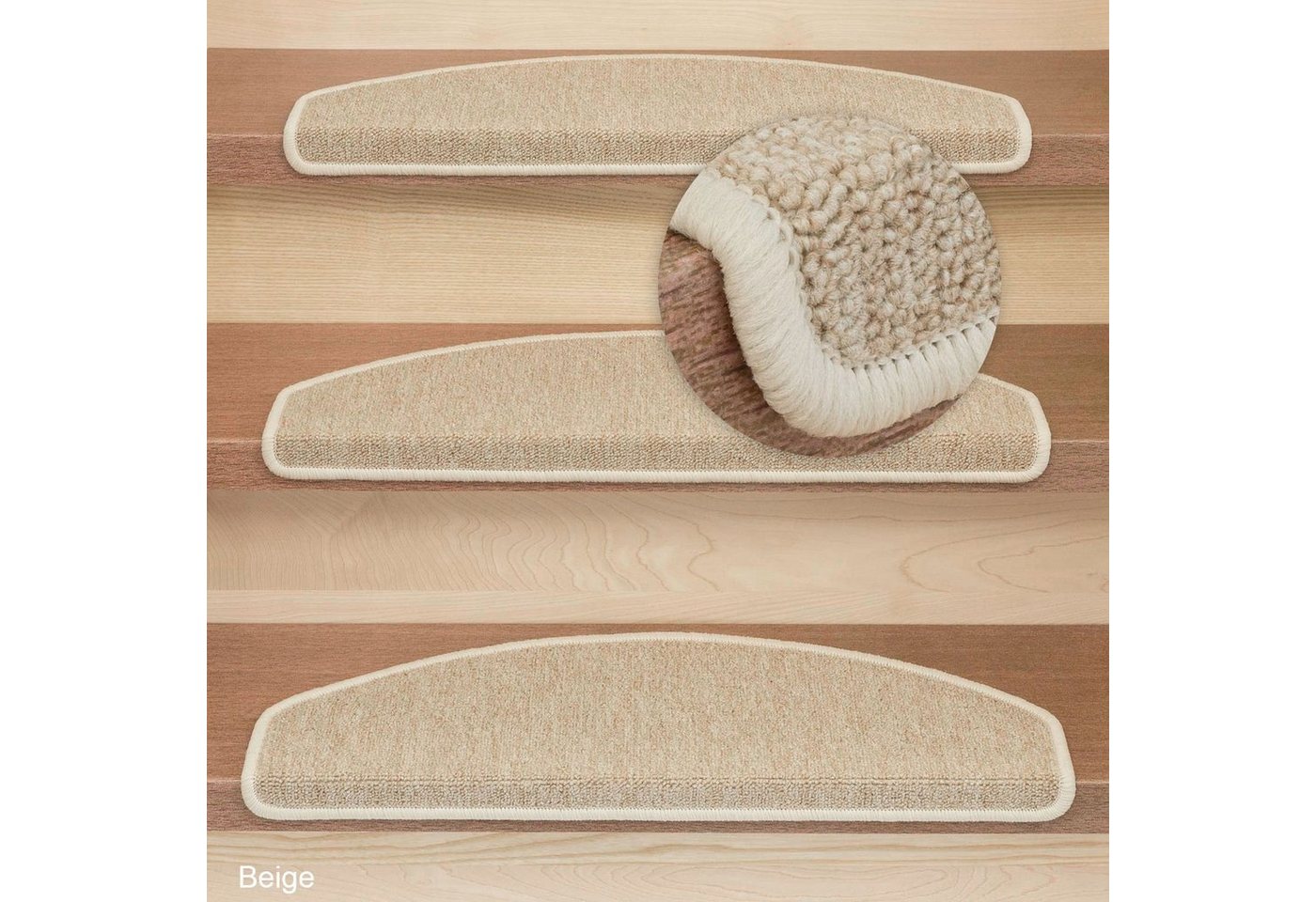Metzker® Stufenmatte Stufenmatten Rambo New Halbrund Einzeln und SparSet´s, halbrund, Höhe: 5 mm, 20 Stück im Set - Beige Bild 4