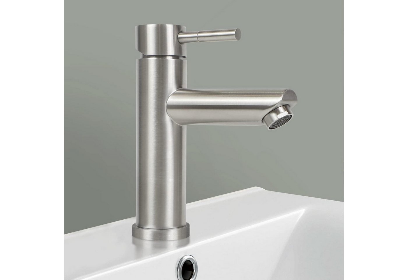ZMH Waschtischarmatur Hochdruck mit Einhebelbedienung und Warm-/Kaltwasser fürs Badezimmer (Set, Hochdruck Mischbatterie Einhebelmischer Badarmatur) 3/8-Zoll-Anschluss, Warm-/Kaltwasser, Hochdruck Bild 4