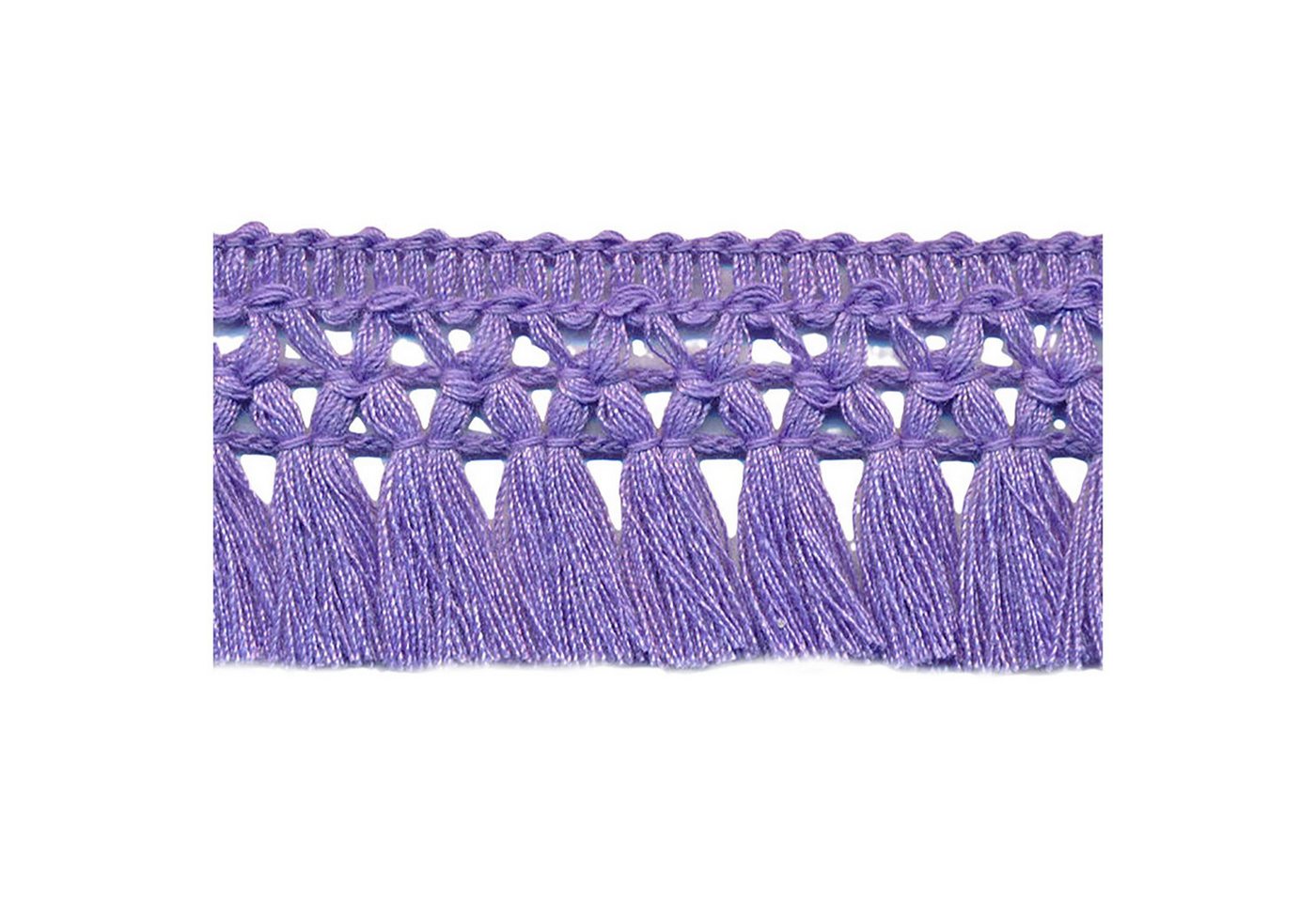 maDDma Webband 1m Fransenborte 32mm Meterware Quastenborte Zierborte Borte Farbwahl, violett Bild 3