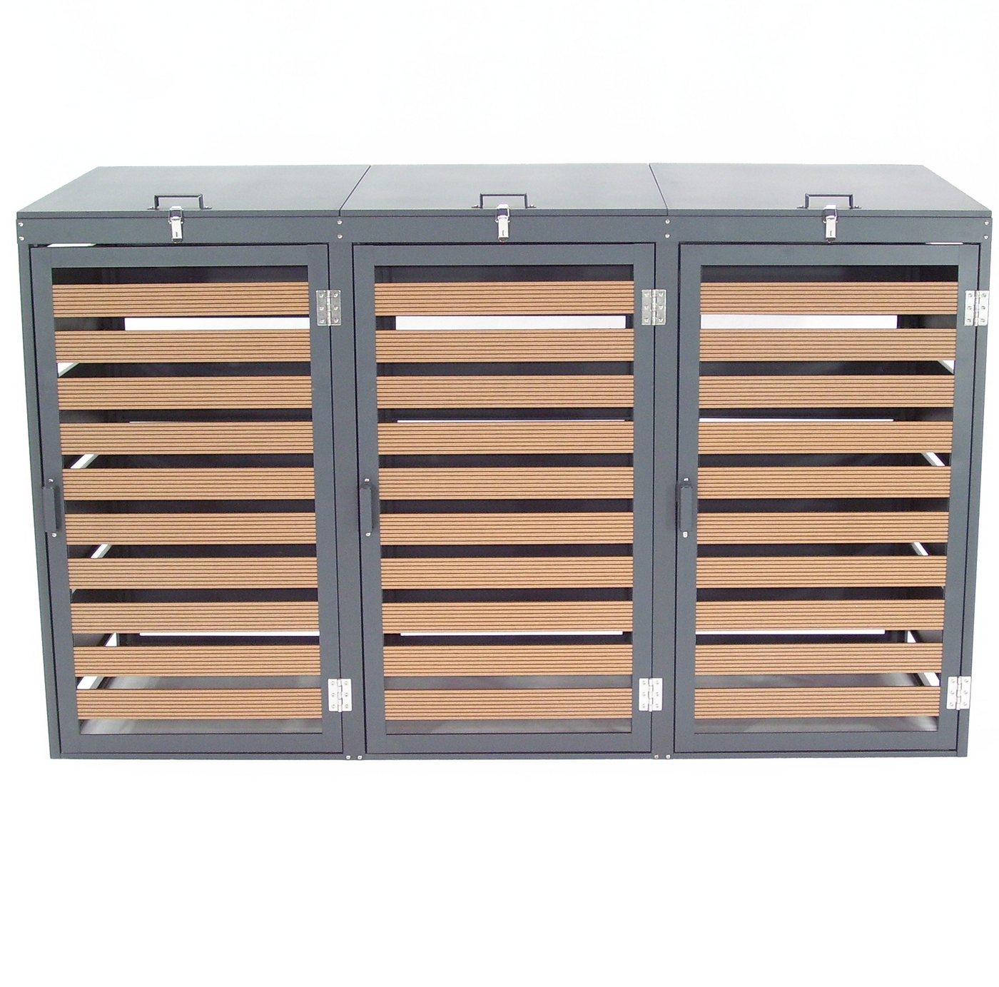 Apex Mülltonnenbox Mülltonnenbox 3-er 240L Mülltonnenverkleidung mit WPC Holzdielen 57091 (1 St) Bild 5