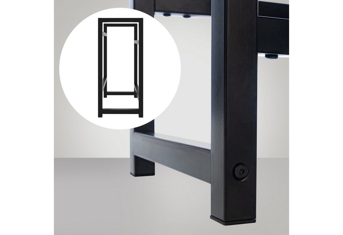 TPFLiving Standregal Getränkekistenständer Star - Getränkeregal für 2 Kisten in schwarz, Kastenständer für Getränkekisten - Flaschenregal, Getränkekistenregal mit den Maßen (HxB xT): 75 x 47 x 31 cm Bild 4