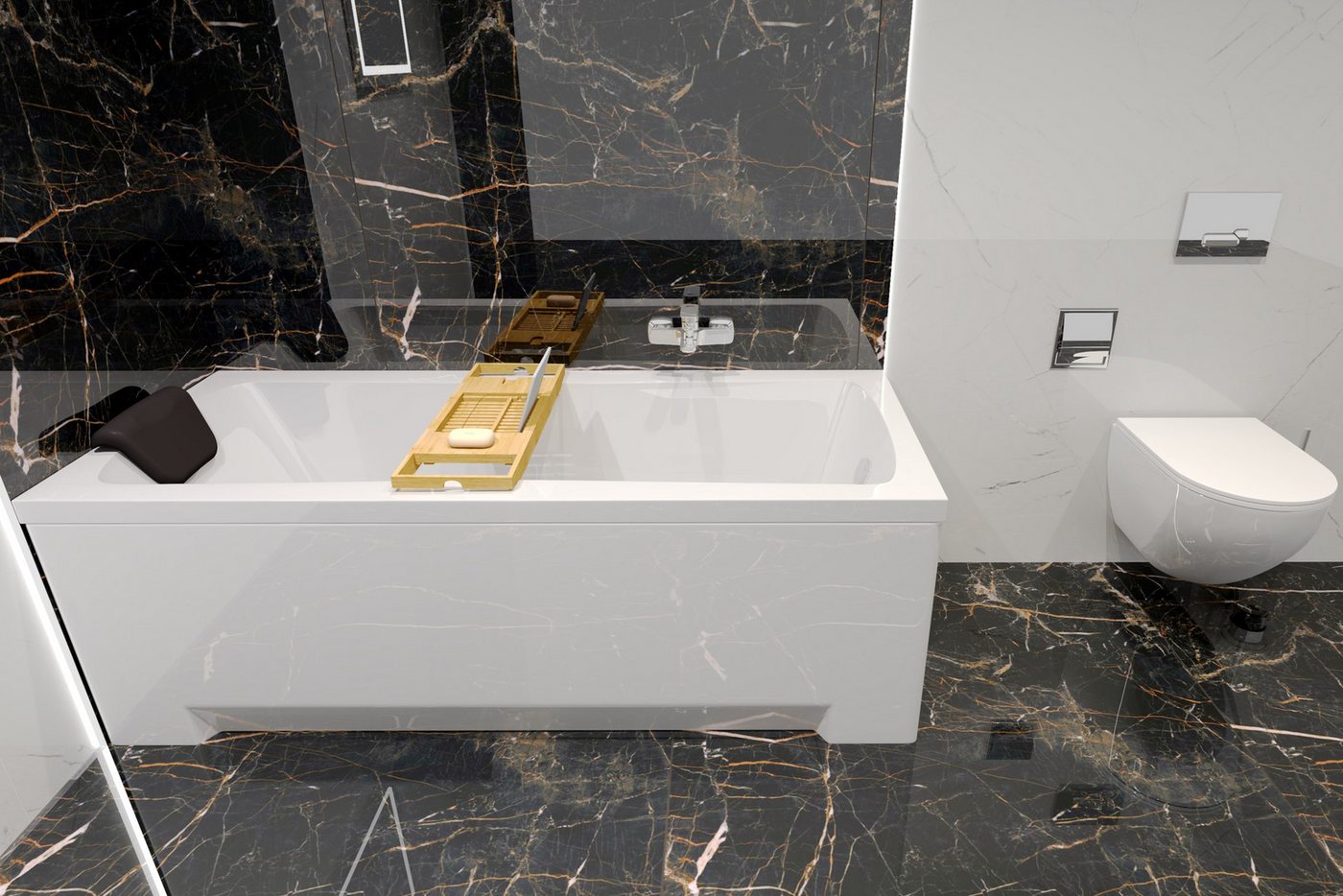 KOLMAN Badewanne Rechteck OPTIMAZ 150x70 mit Wannenträger + Kopfstütze