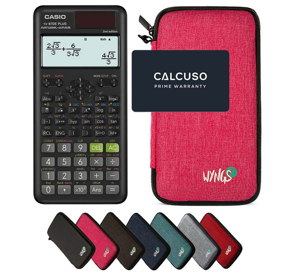 CASIO Taschenrechner fx-87DE Plus 2nd edition Classwiz inkl. WYNGS Schutztasche Pink Bild 2