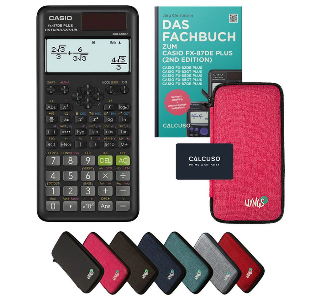 CASIO Taschenrechner fx-87DE Plus 2 inkl. Schutztasche Pink & Fachbuch (48 S., DINA5) Bild 2