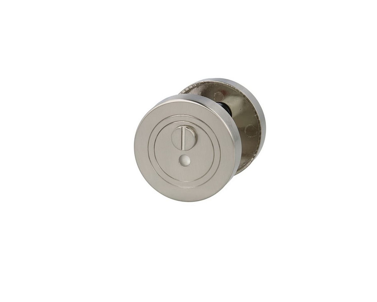 MS Beschläge Türbeschlag WC Bad Türrosetten-Paar Ø 52 mm Edelstahl-Optik, Rosette mit WC-Drehknopf & Besetztanzeige