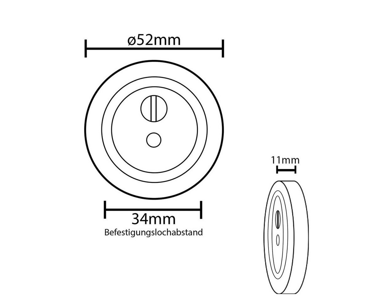 MS Beschläge Türbeschlag WC Bad Türrosetten-Paar Ø 52 mm Edelstahl-Optik, Rosette mit WC-Drehknopf & Besetztanzeige Bild 3
