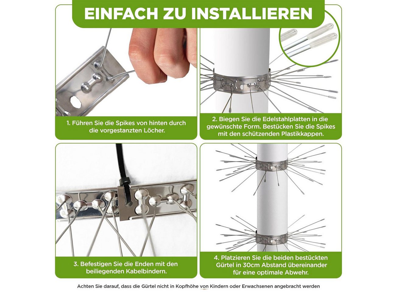 ISOTRONIC Marder-Abwehrgürtel Marder-Abwehrgürtel aus V2A-Edelstahl, Fallrohr-Kletterschutz, 4-St., 2er-Set & 4er-Set, Fallrohrschutz 25,0 x 2,0 x 15,0 cm/flexibel anpassbar Bild 5