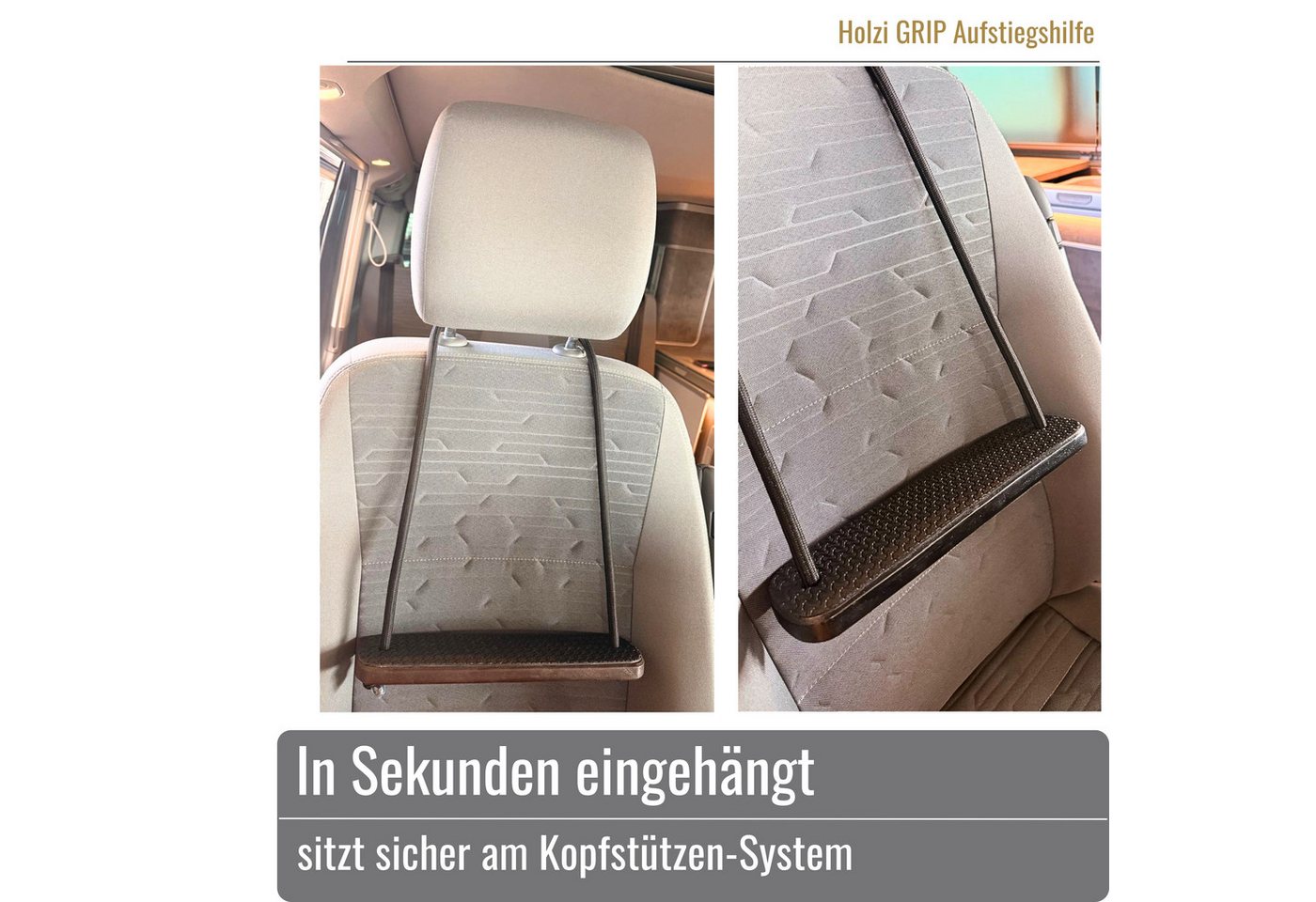 BLACK FOREST FOX Einhängetritt HOLZI GRIP Trittleiter Aufstelldach VW California Marco Polo Braun, (1-St), rutschhemmend