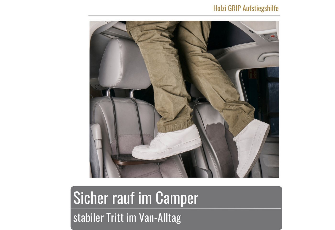 BLACK FOREST FOX Einhängetritt HOLZI GRIP Trittleiter Aufstelldach VW California Marco Polo Braun, (1-St), rutschhemmend Bild 3