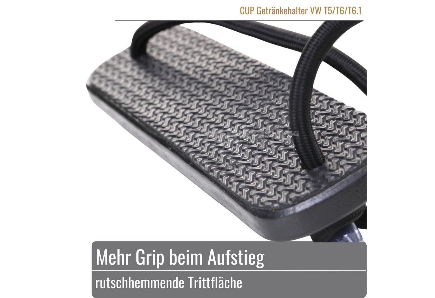 BLACK FOREST FOX Einhängetritt HOLZI GRIP Trittleiter Aufstelldach VW California Marco Polo Braun, (1-St), rutschhemmend Bild 4