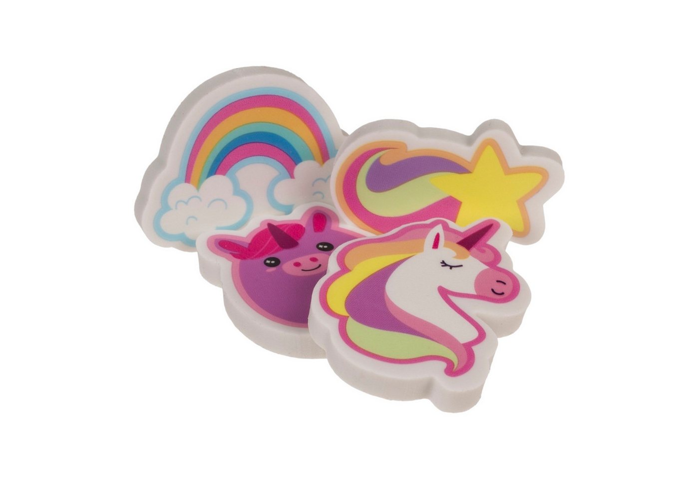 Out of the Blue Radiergummi Einhorn Radiergummi Regenbogen Radierer im 4er Set Bild 2