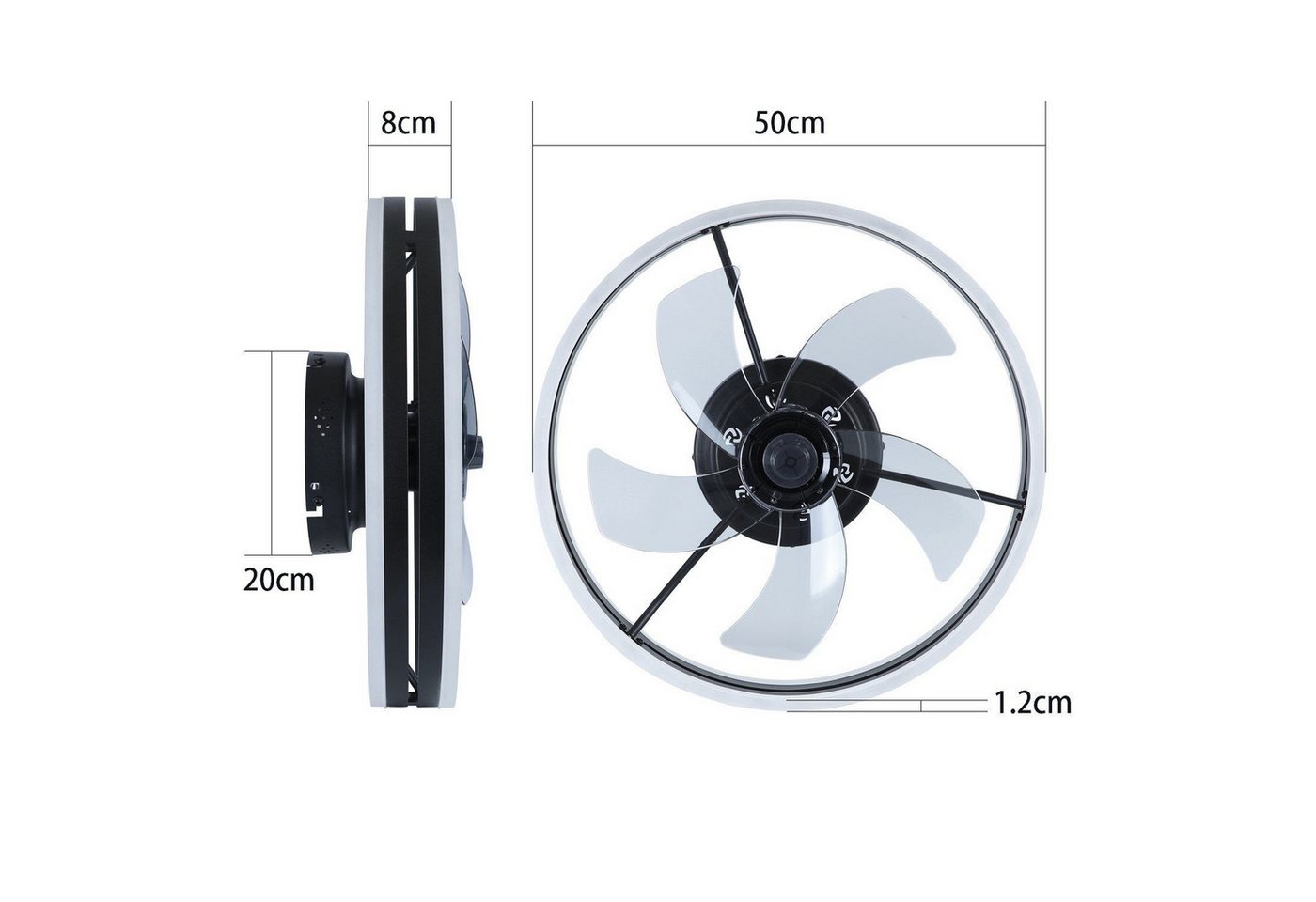 Nettlife Deckenventilator Licht Fernbedienung 33W dimmbar Timer-Funktion 50cm Flügeldurchmesser, Wohnzimme Schlafzimmer Kinderzimmer Arbeitszimmer Flur Bild 5