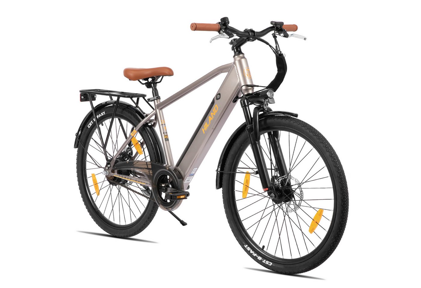 HILAND E-Bike E‑Bike 26 Zoll Stadtpedelec mit Federgabel & Doppelscheibenbremsen, Heckmotor, 280,8 Wh Bild 2