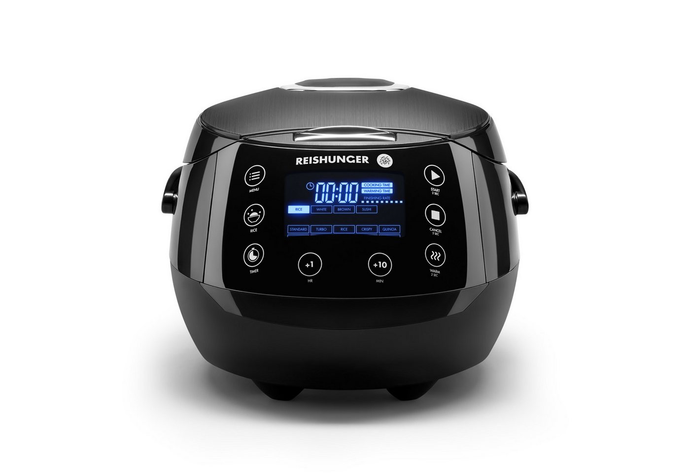 Reishunger Reiskocher Digital – 1,5 L – Multikocher – 12 Programme – Keramikbeschichtung, 860 W, Timer- und Warmhaltefunktion, 7-Kochphasen-Technologie, LED-Display